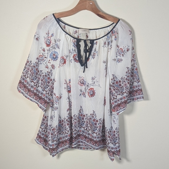 LOFT Tops - ✨ Boho Dream LOFT Floral Peasant Top – Flowy & Free-Spirited 🌸